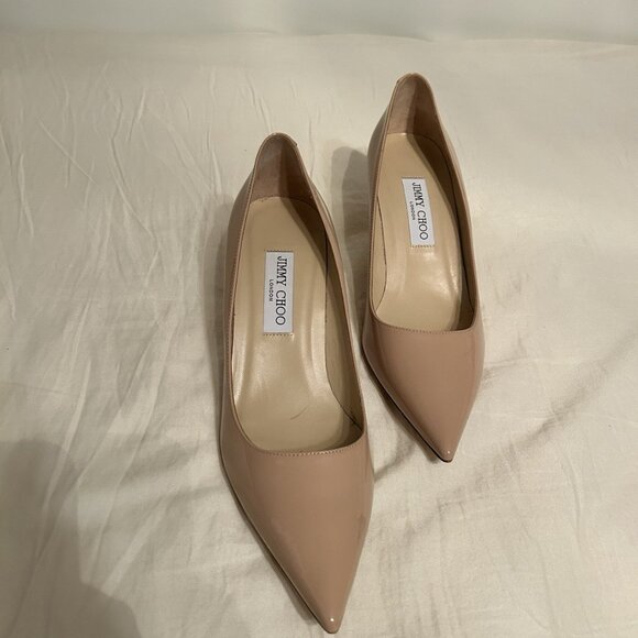 Jimmy Choo Powder Pink Patent Leather Pointed Toe Pumps - Picture 5 of 16